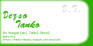 dezso tanko business card