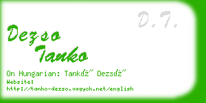 dezso tanko business card